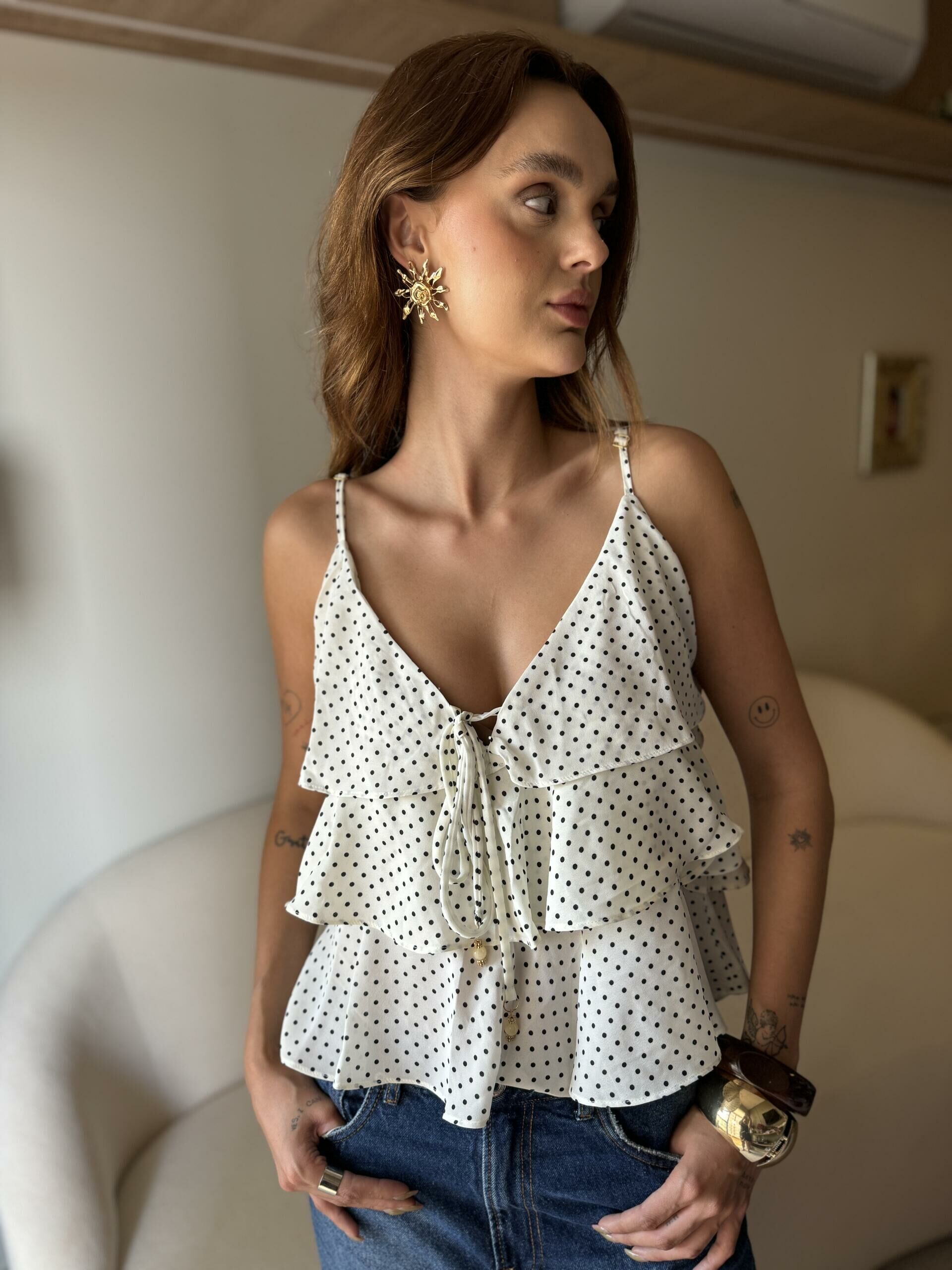 Imagem de Blusa Poá Crepe - Esmeral